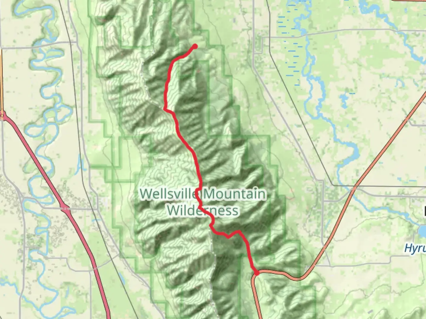 An image depicting the trail Deep Canyon, Stewart Pass and Rattlesnake Canyon Trail and its surrounding area.