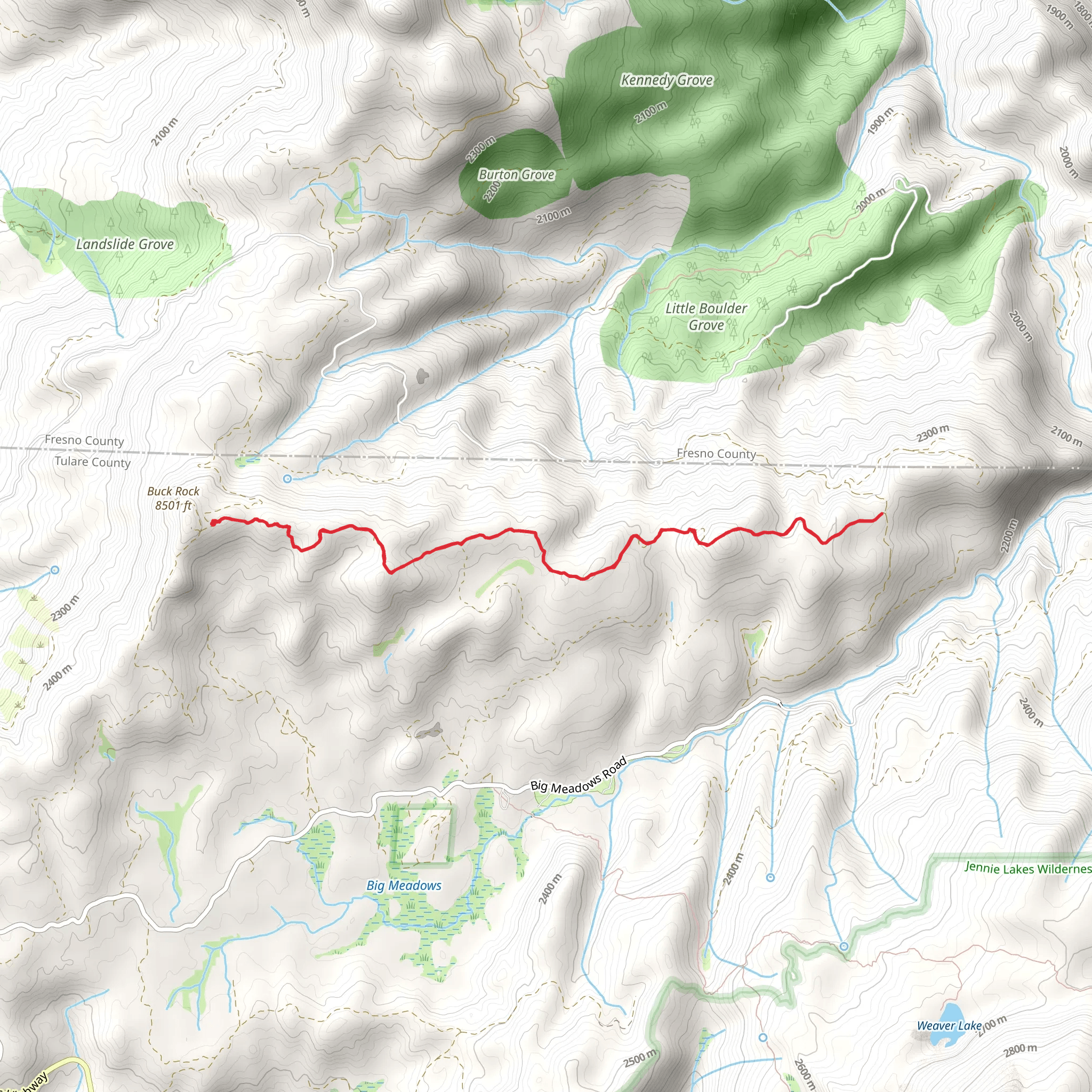 Buck Rock to Forest Route 14S02 mobile static map
