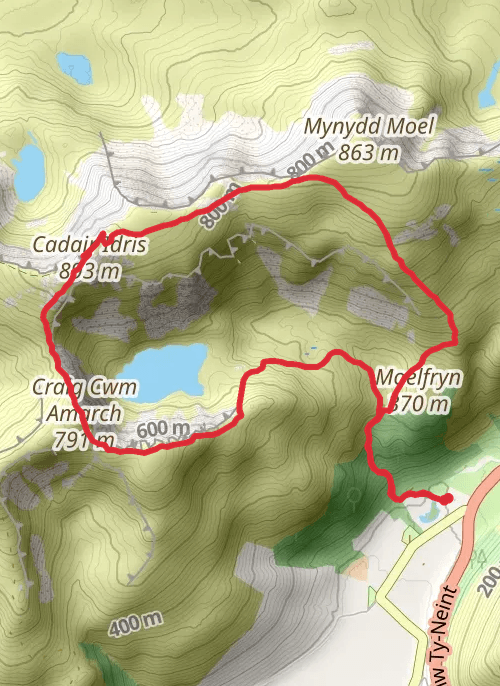 Gwynedd Hiking mobile static map