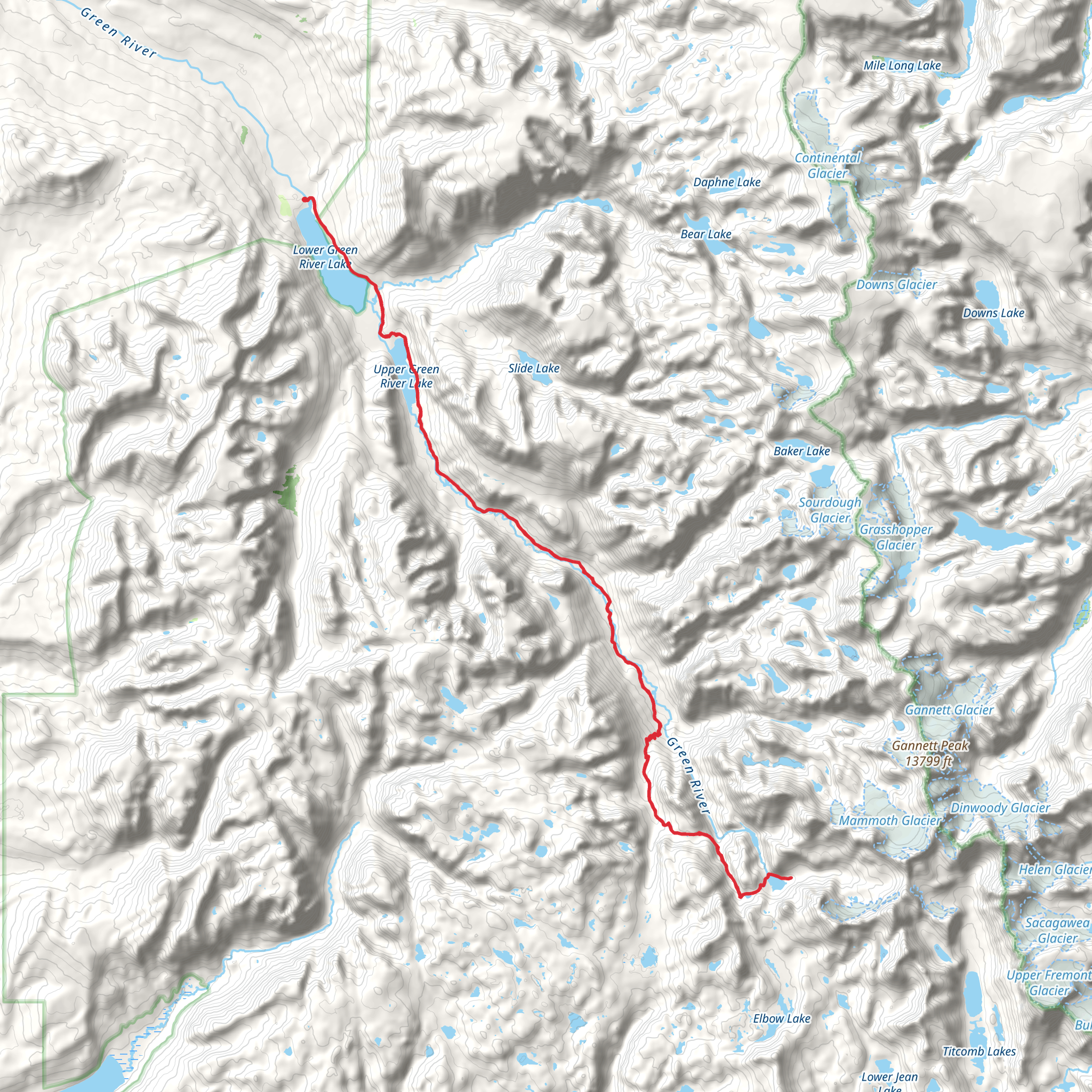 Peak Lake via Shannon Pass Trail mobile static map
