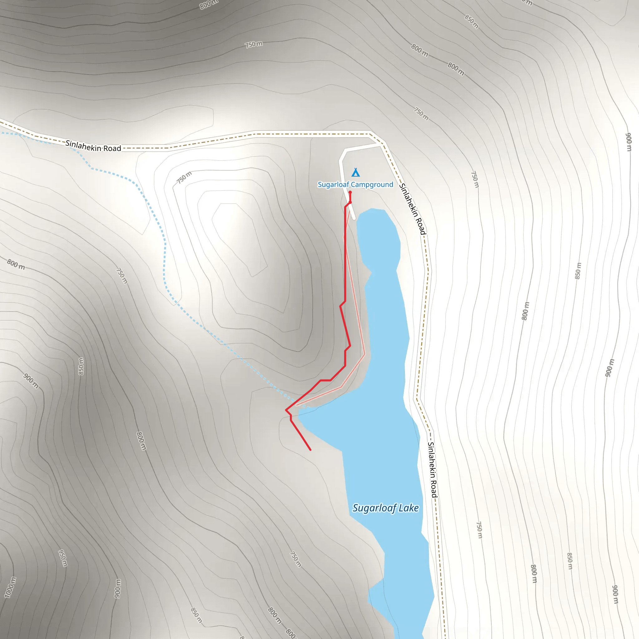 Sugarloaf Lake Trail mobile static map