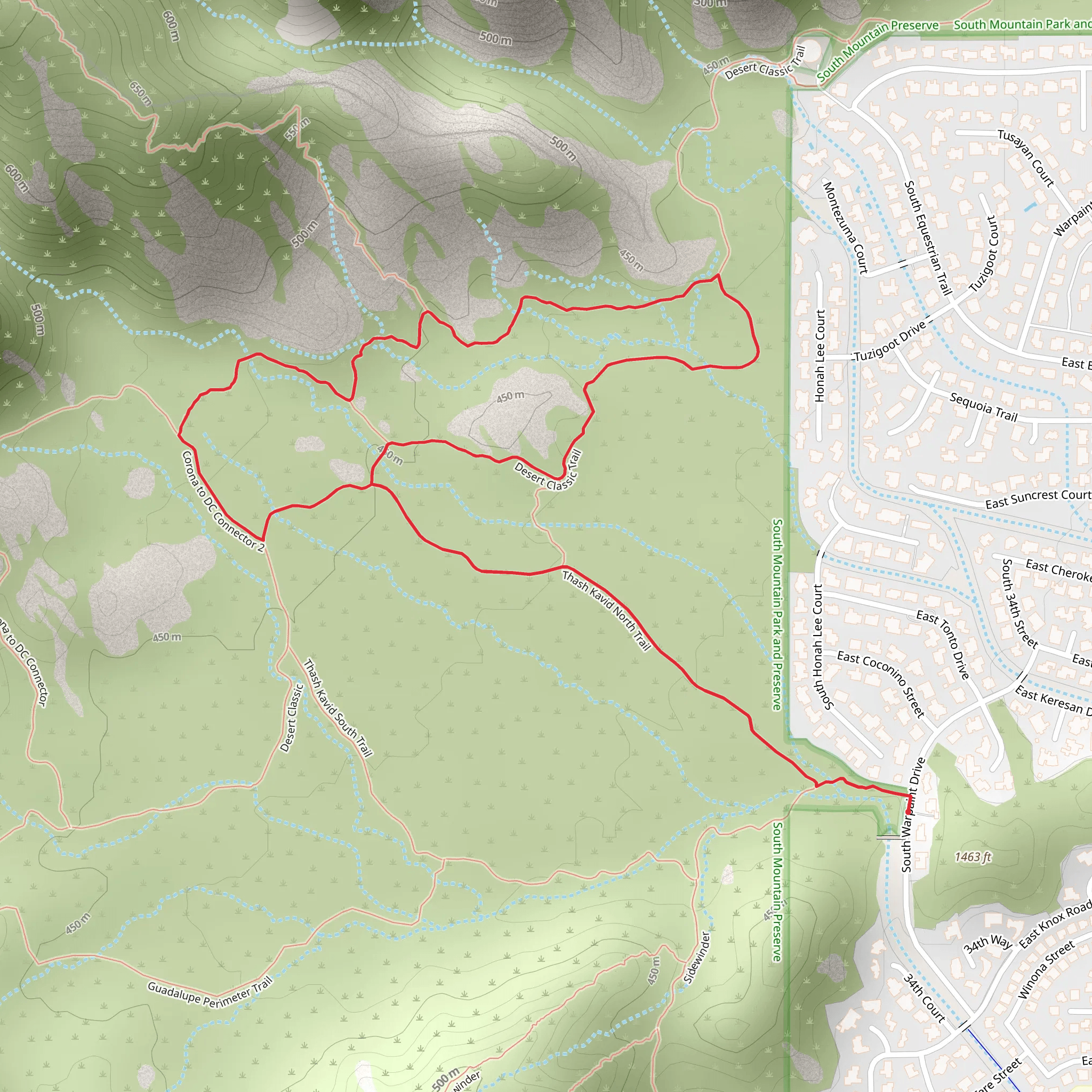 Warpaint North and Desert Classic and Secret Loop Trail mobile static map