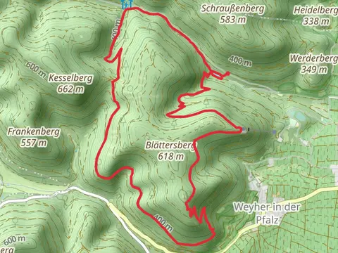 Hilschweiher, Rietburg and Hilschwasserfalle Loop