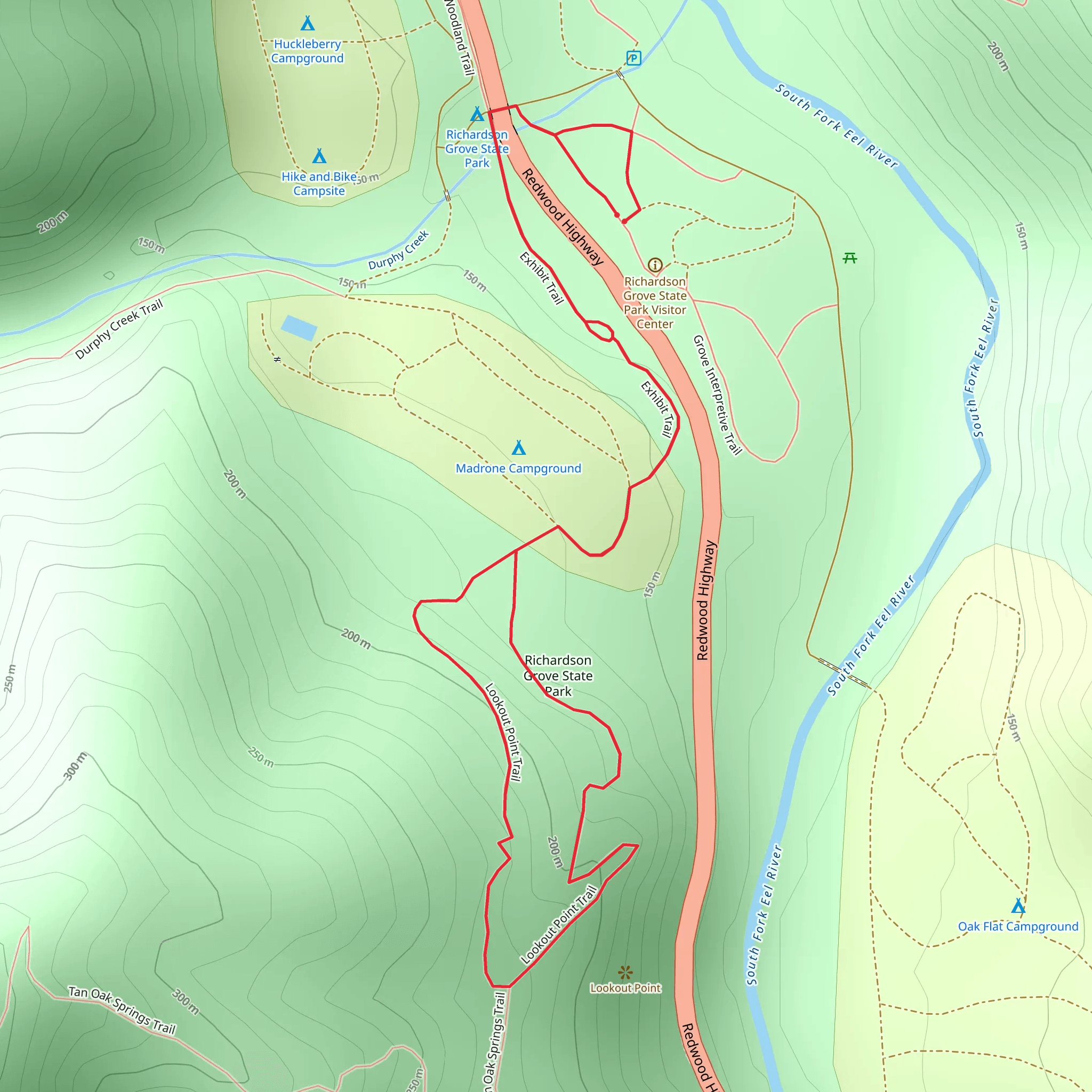 Grove Nature Trail and Lookout Point Trail mobile static map