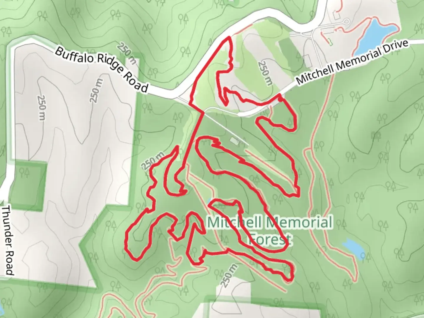 An image depicting the trail A loop and its surrounding area.