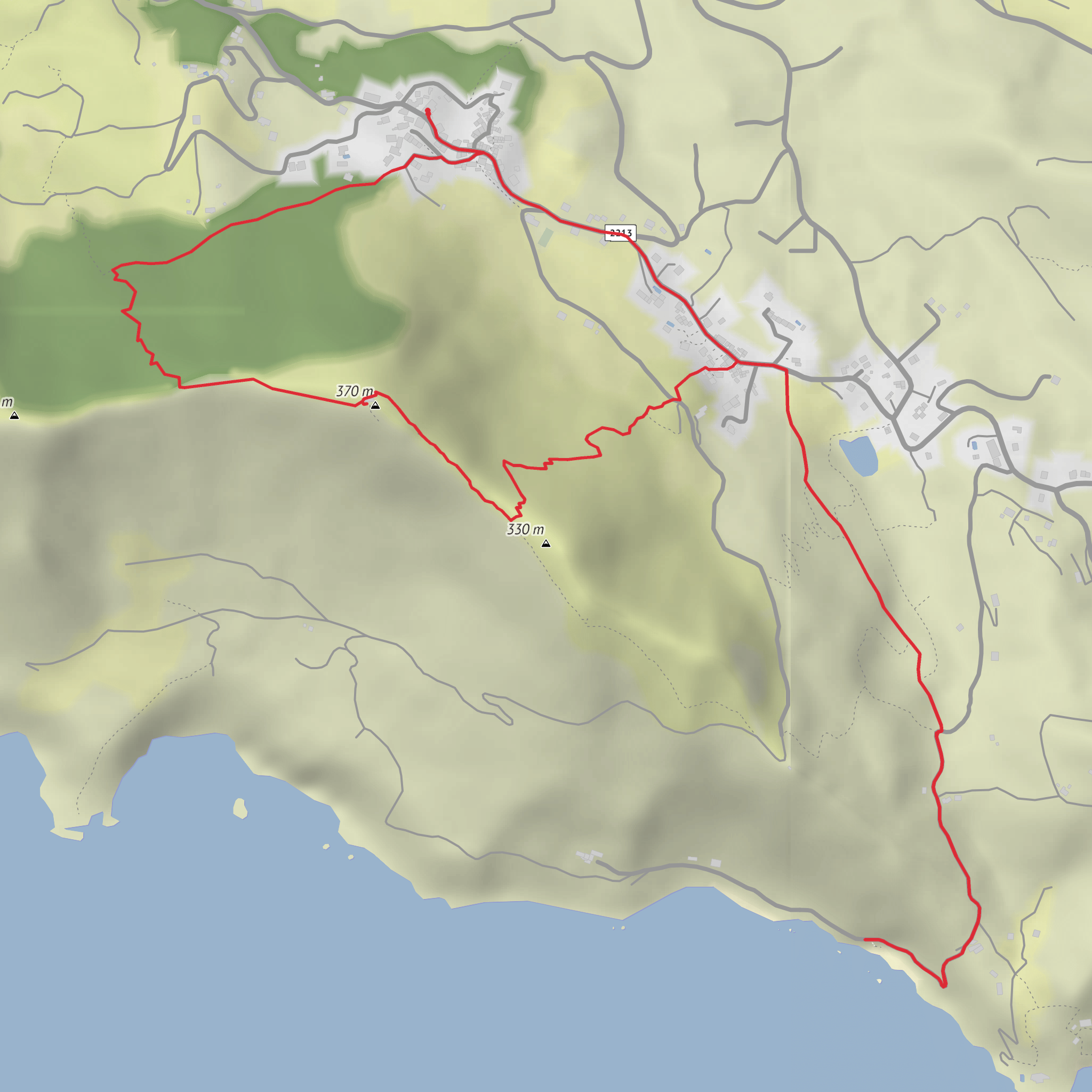 Vartos, Myrtiotissa Beach and Agios Georgious Loop mobile static map