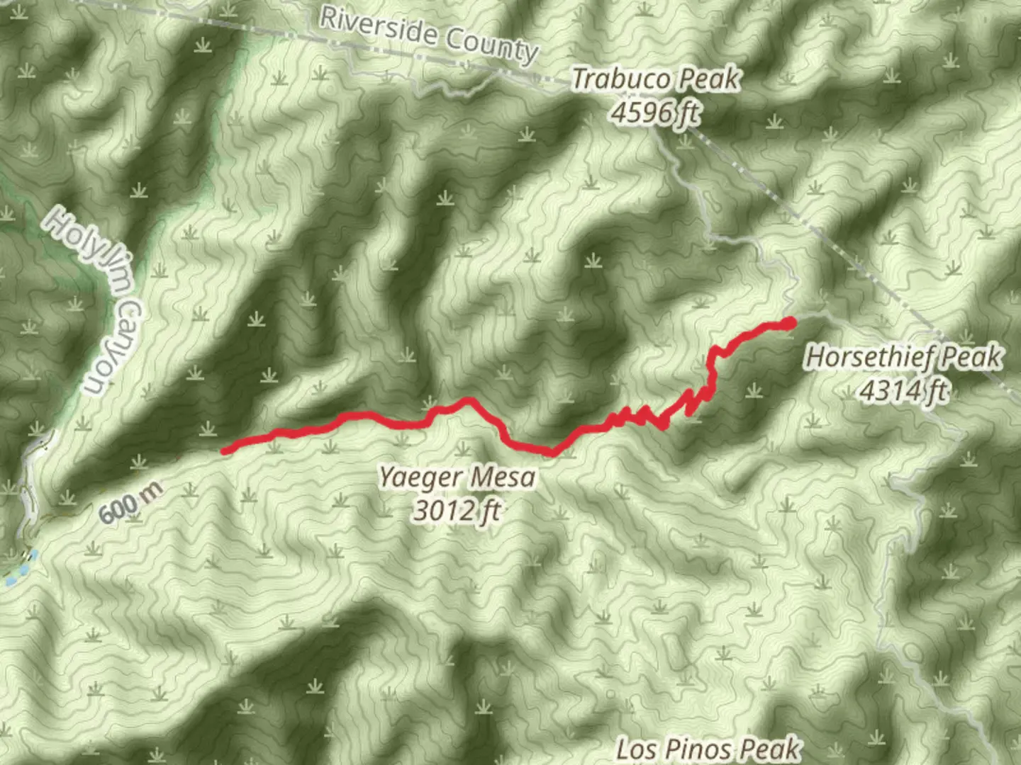 An image depicting the trail Trabuco Creek Trail Out and Back and its surrounding area.