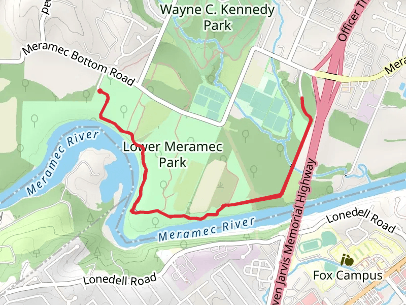 Meramec River from Holzer Park Road