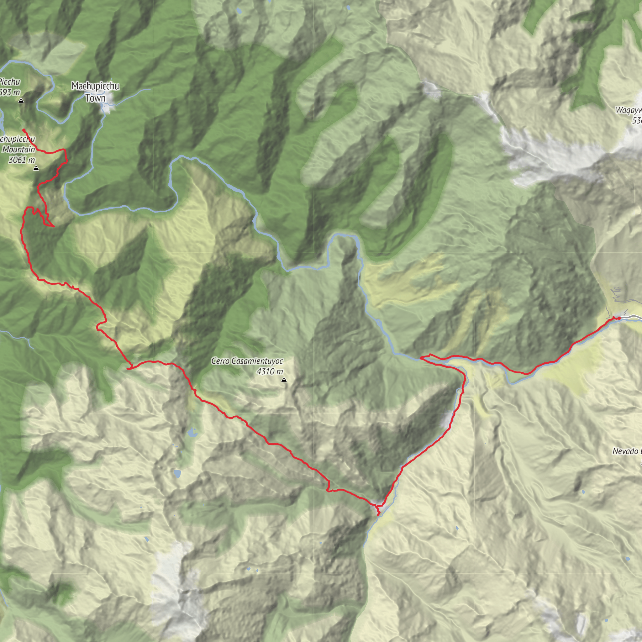 Machu Picchu Inca Trail mobile static map