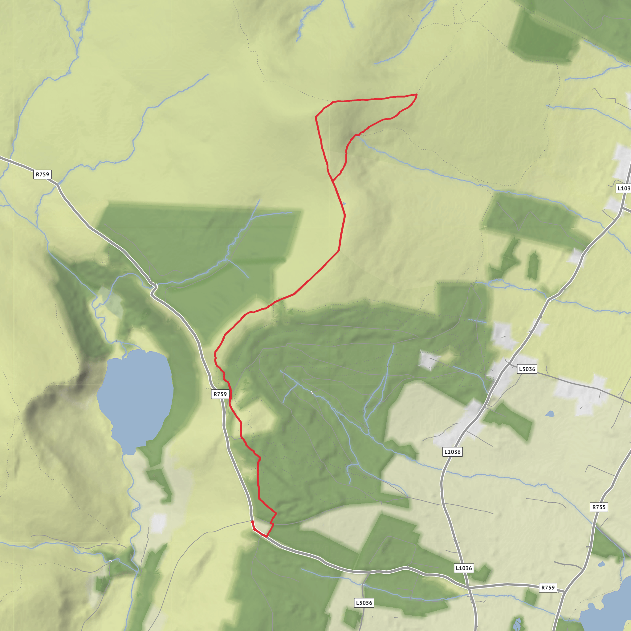 Djouce via White Hill mobile static map