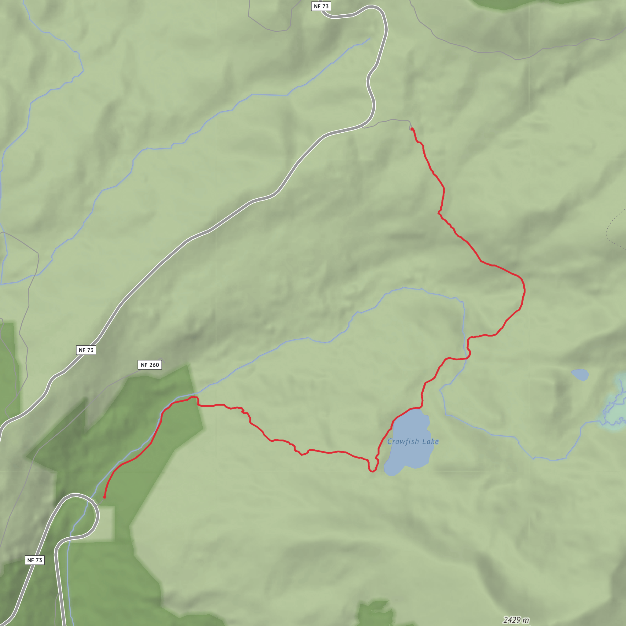 Crawfish Lake Trail mobile static map