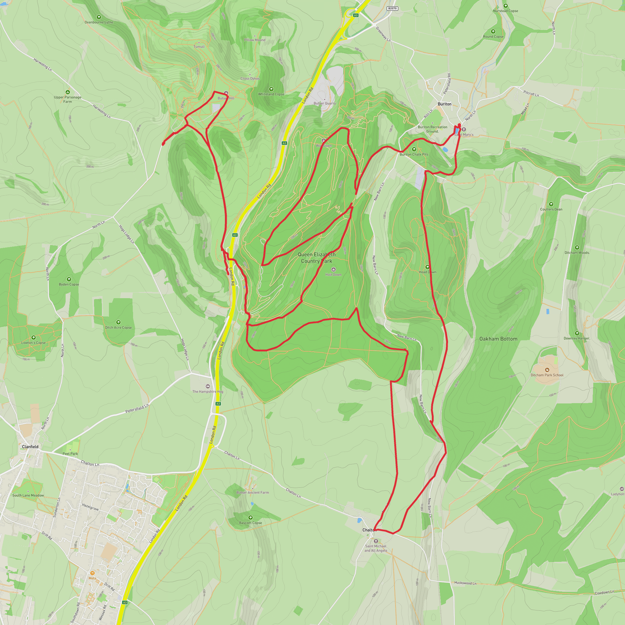 South Downs National Park-Queen E Park mobile static map