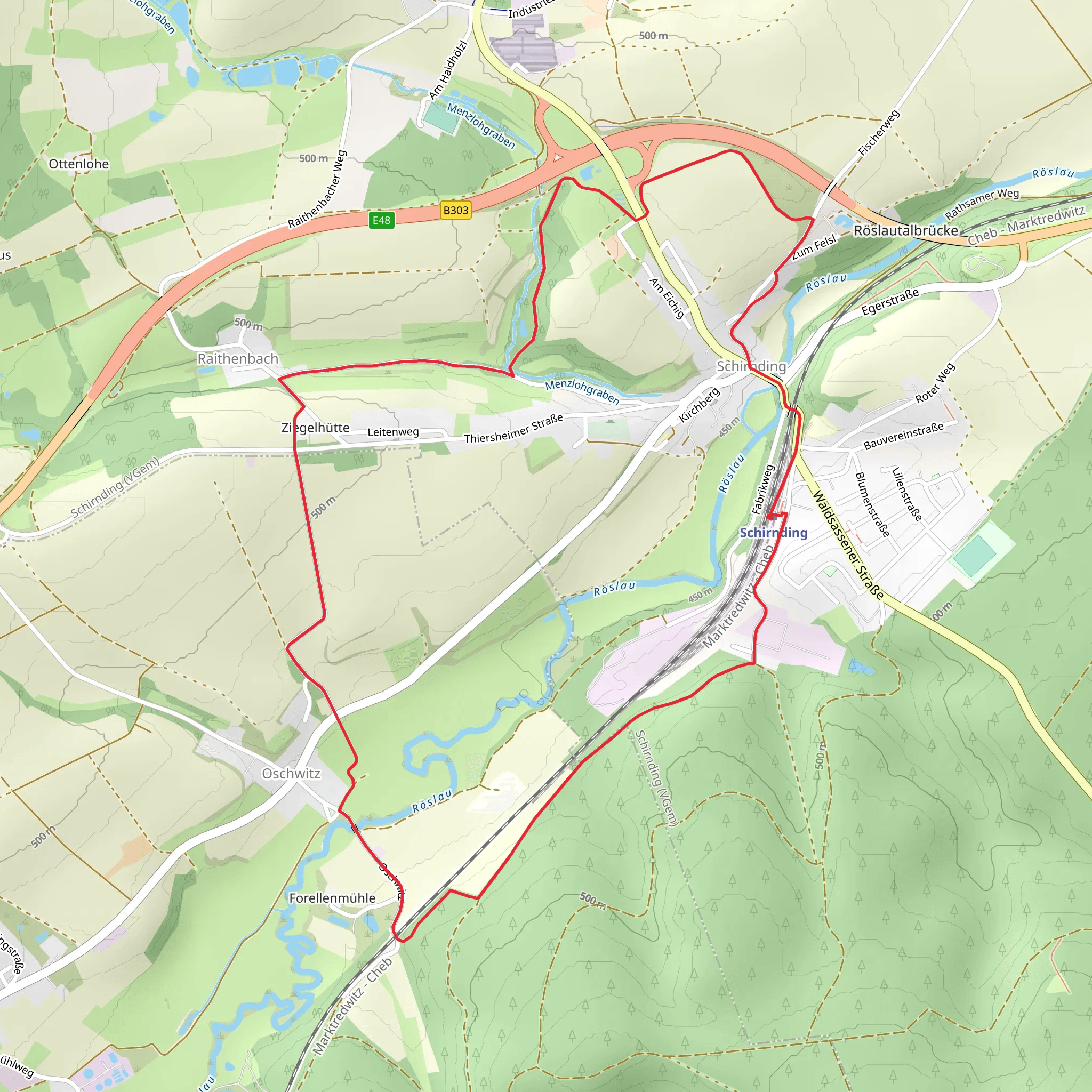 Wanderweg Schirnding Loop mobile static map