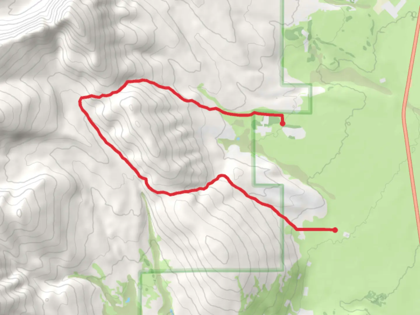 An image depicting the trail Breakneck Pass and Brown's Pass Road and its surrounding area.