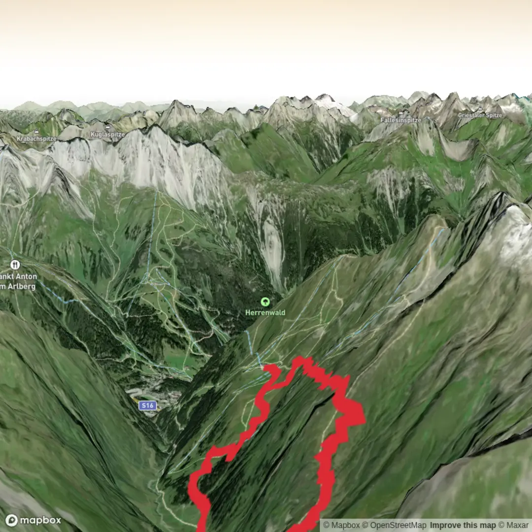 An image depicting the trail Rendlbahn rondwandeling op hoogte eindpunt Rendlbahn and its surrounding area.