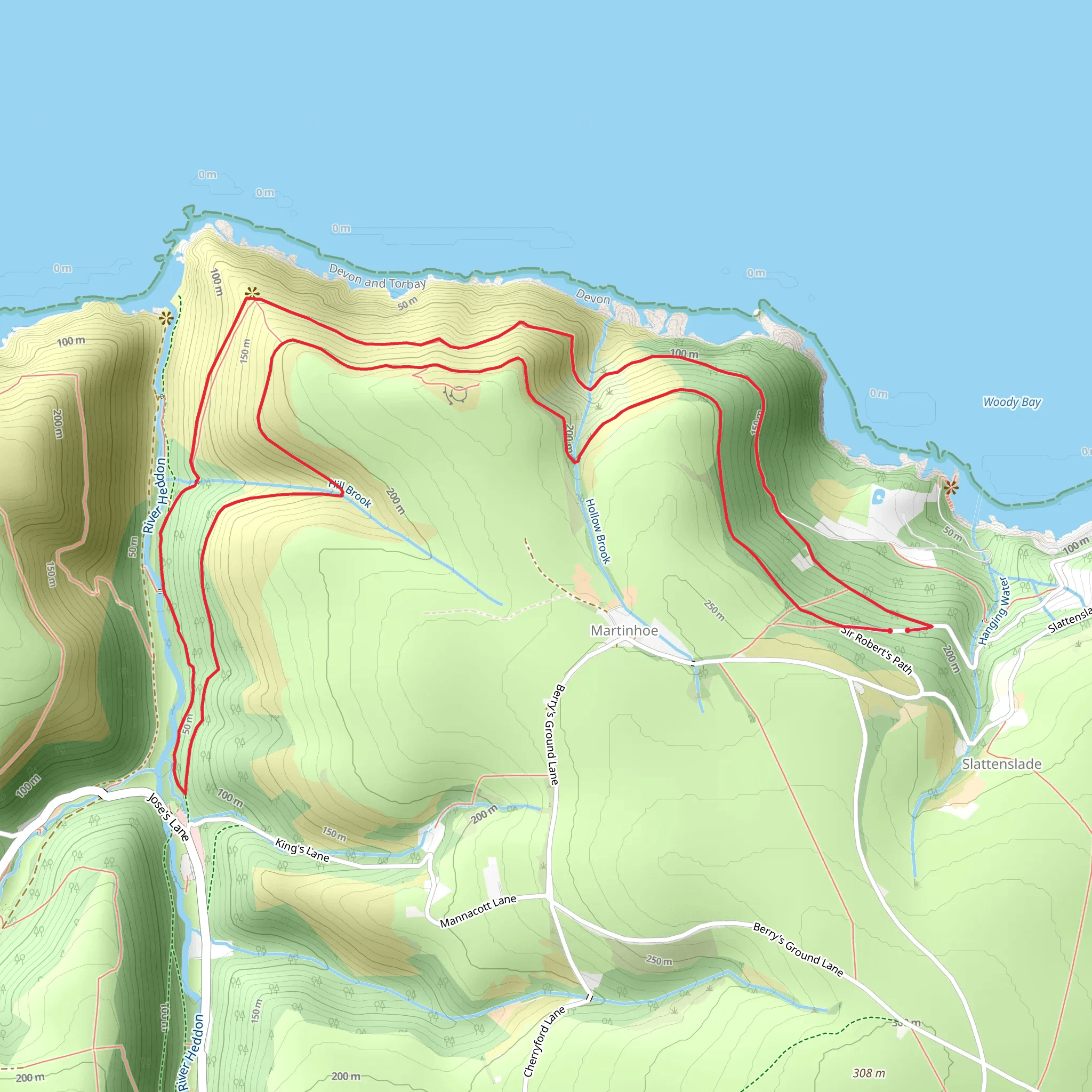 Heddon Valley from Woody Bay mobile static map