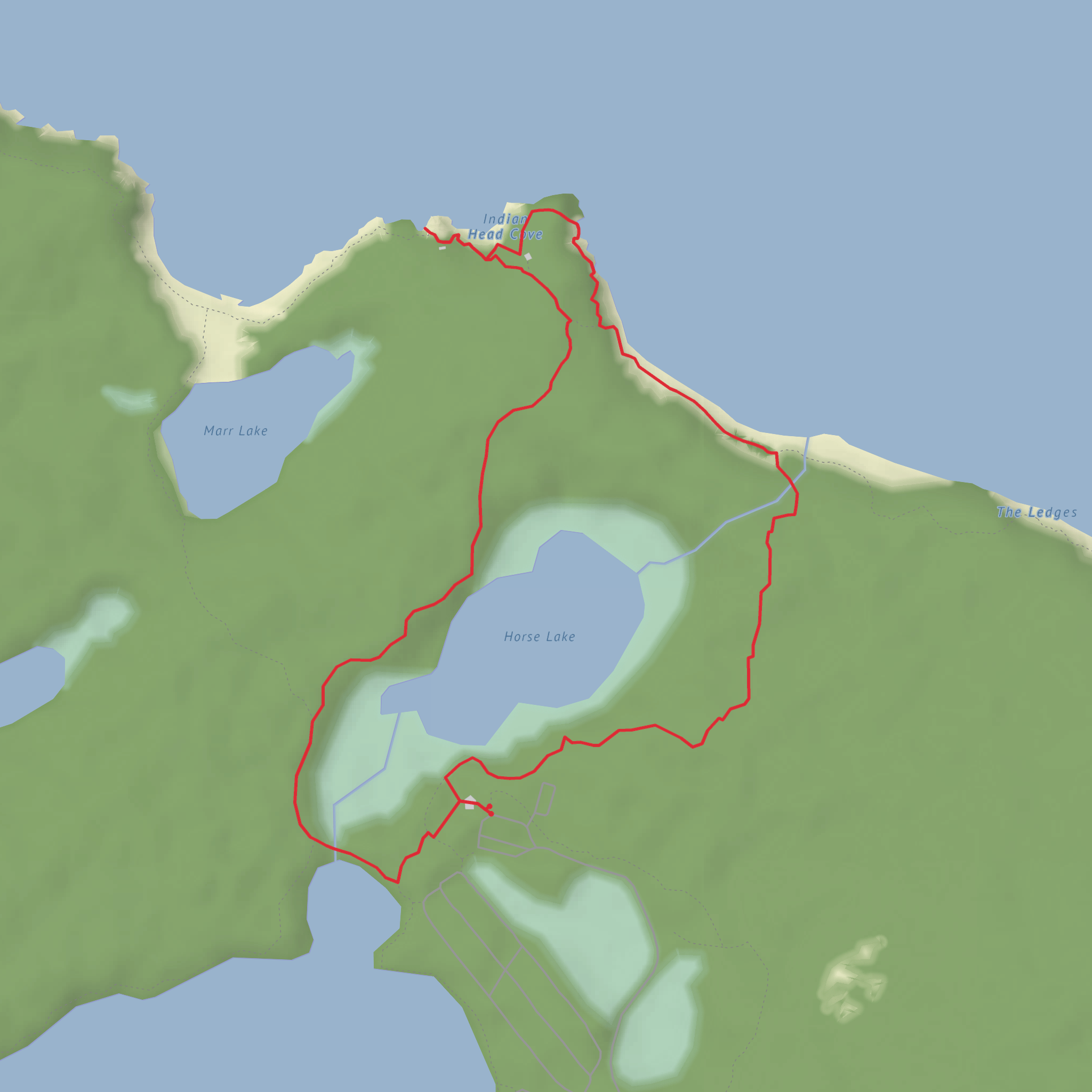 Bruce Peninsula National Park - Horse Lake and Grotto mobile static map