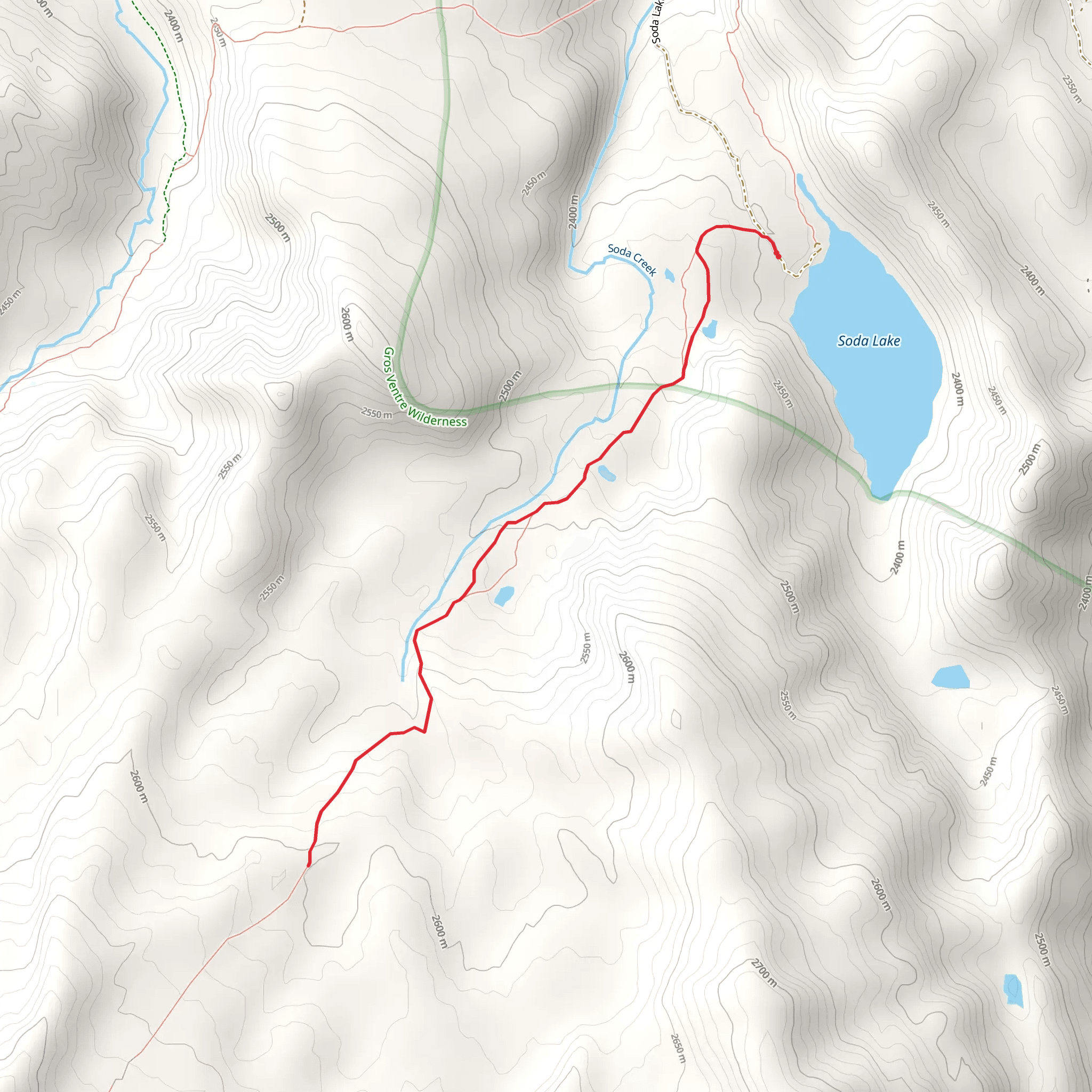 Soda Creek Trail Out and Back mobile static map