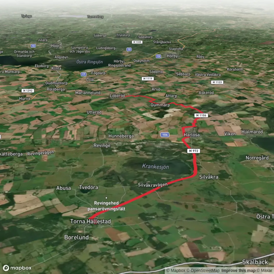An image depicting the trail TornaHällestad_Löberöd and its surrounding area.