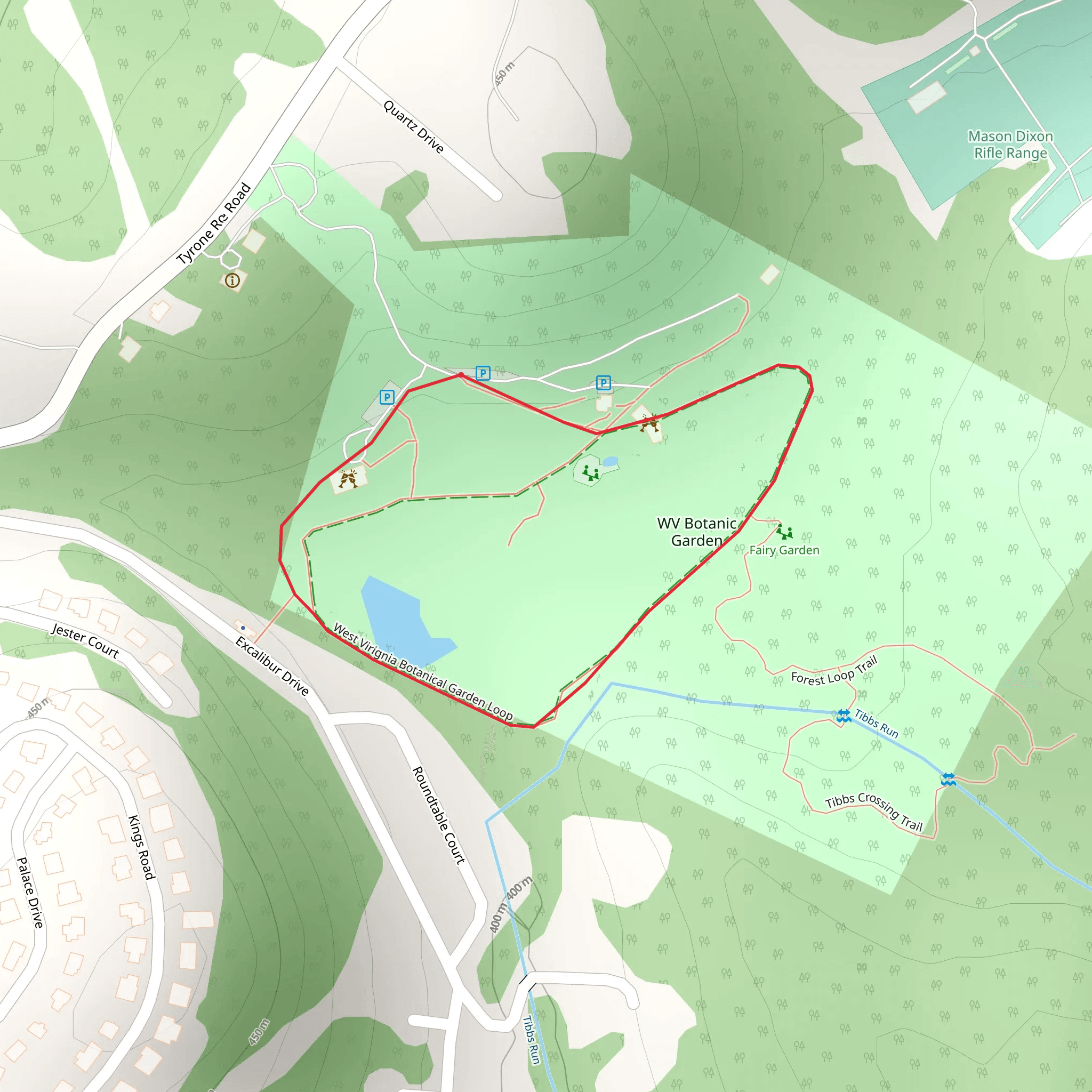 WV Botanic Garden Loop mobile static map