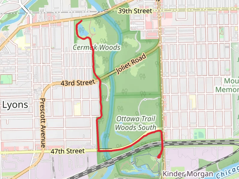 Cermak Quarry ans Salt Creek Greenway Black Paved Trail