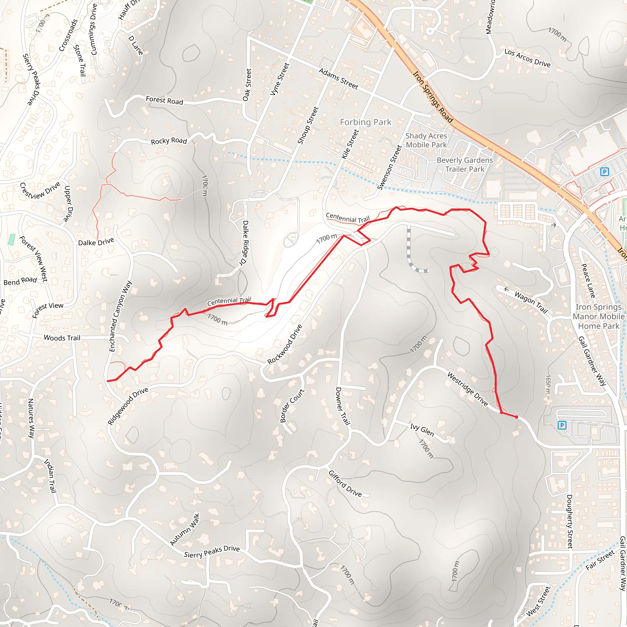 Westridge Drive North Walk mobile static map