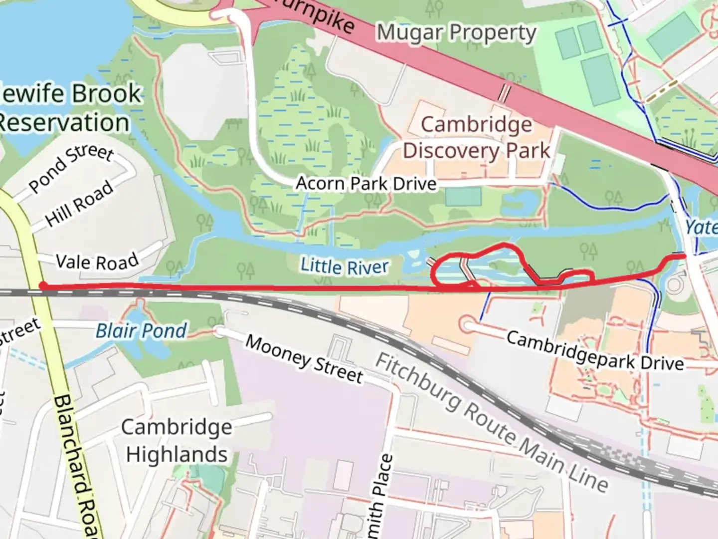 An image depicting the trail Little River and Fitchburg Cutoff Path and its surrounding area.