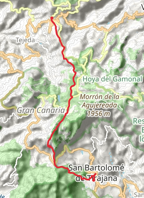 Hike on Hike from Hoya de Tunte mobile static map