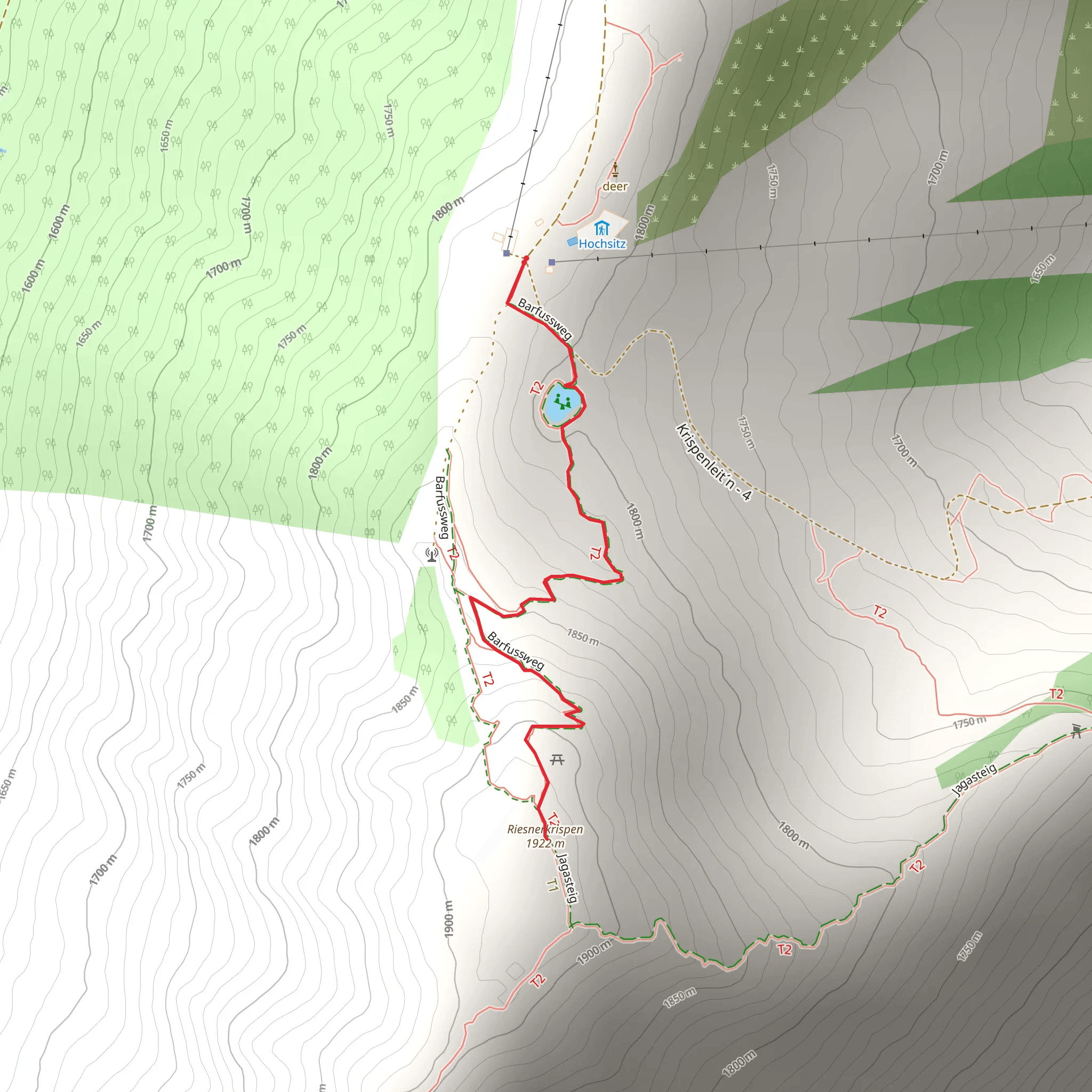 Riesneralm Summit Barefoot Path mobile static map