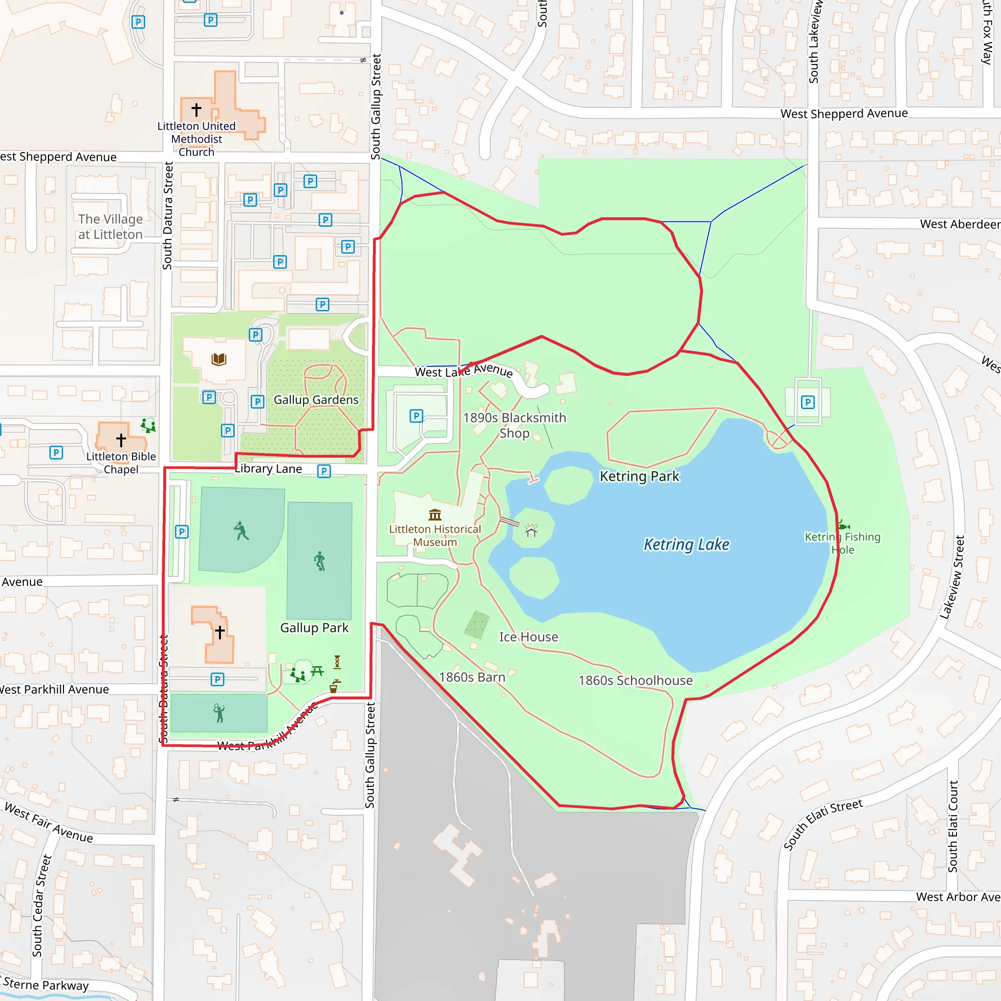 Ketring Park and Lake Loop mobile static map