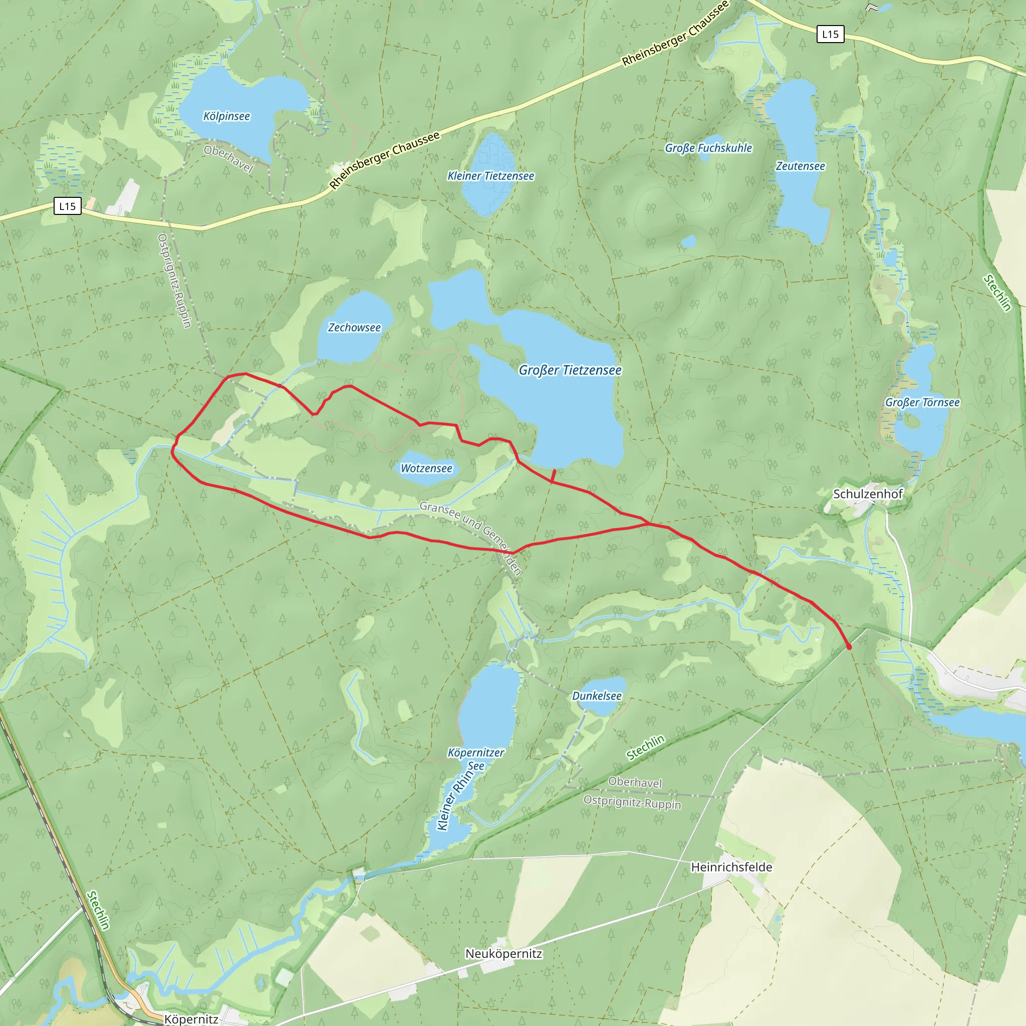 Großer Tietzensee Side Loop mobile static map