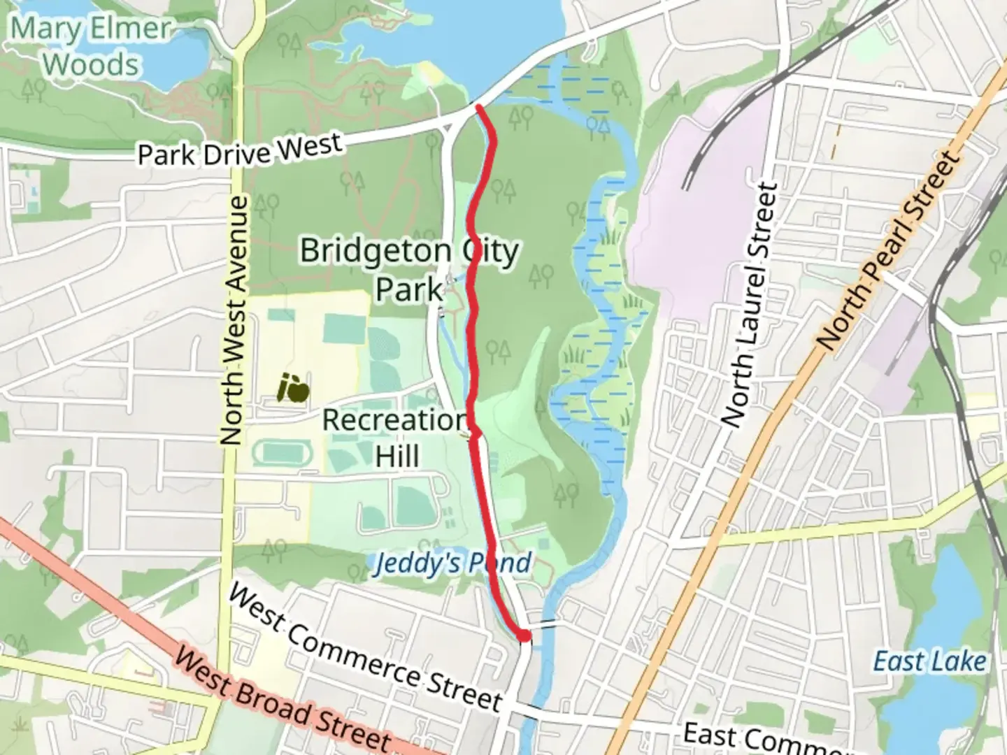 An image depicting the trail Walk along Raceway and its surrounding area.