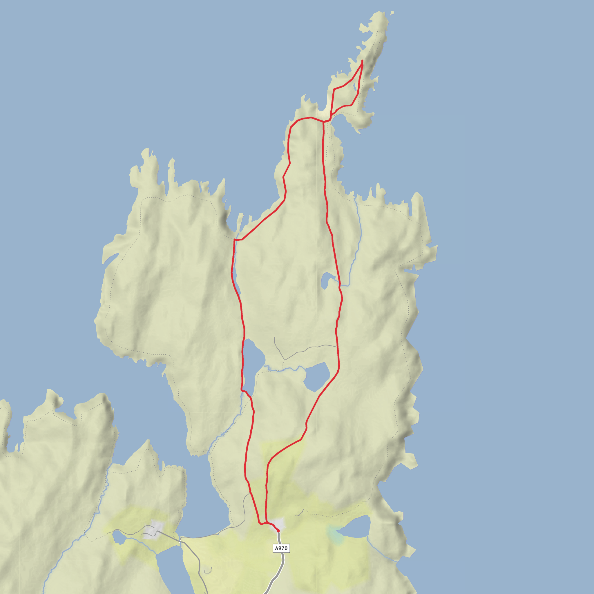Fethaland Lighthouse and Lower Loch of Setter Loop mobile static map
