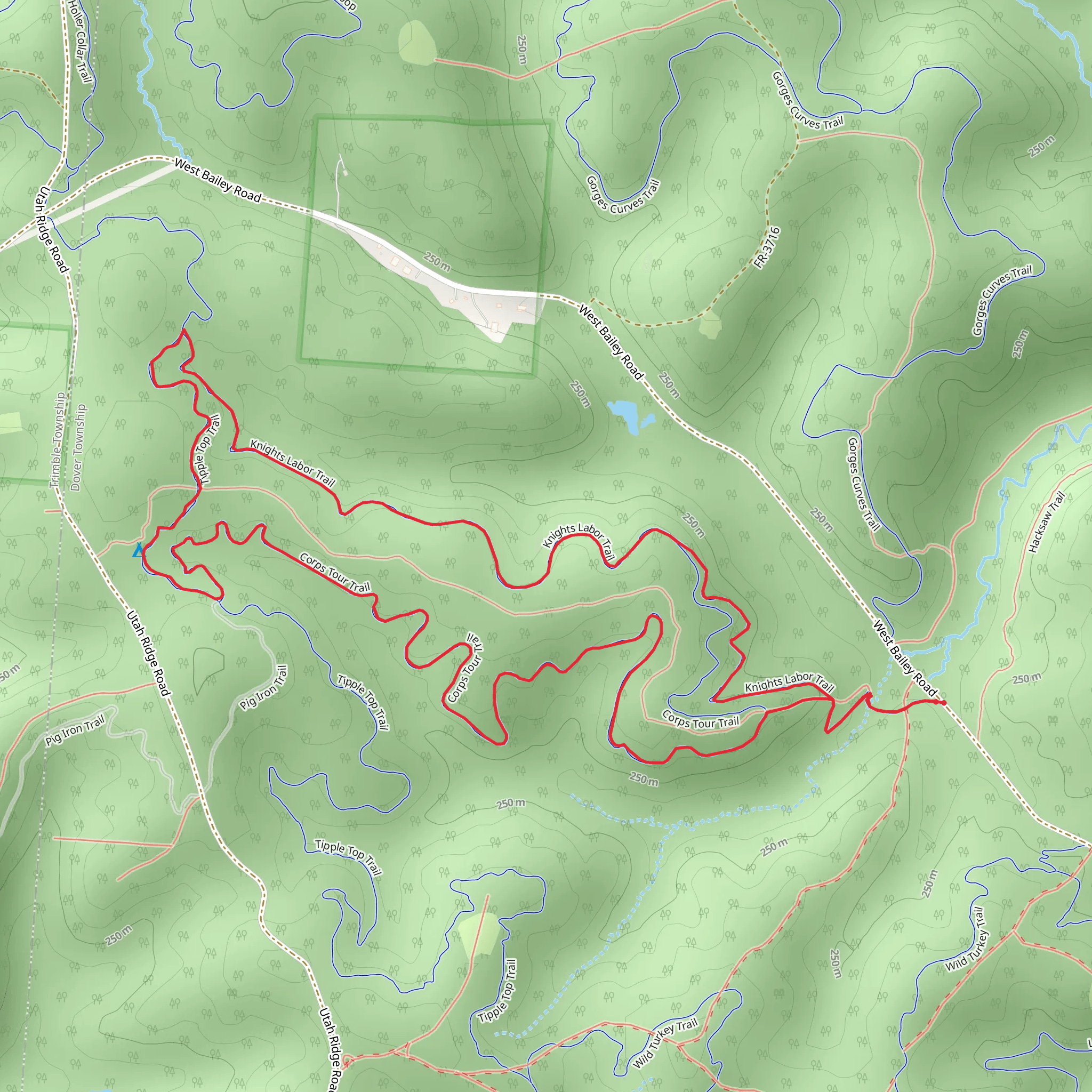 Knights Labor and Corps Tour Loop Trail mobile static map