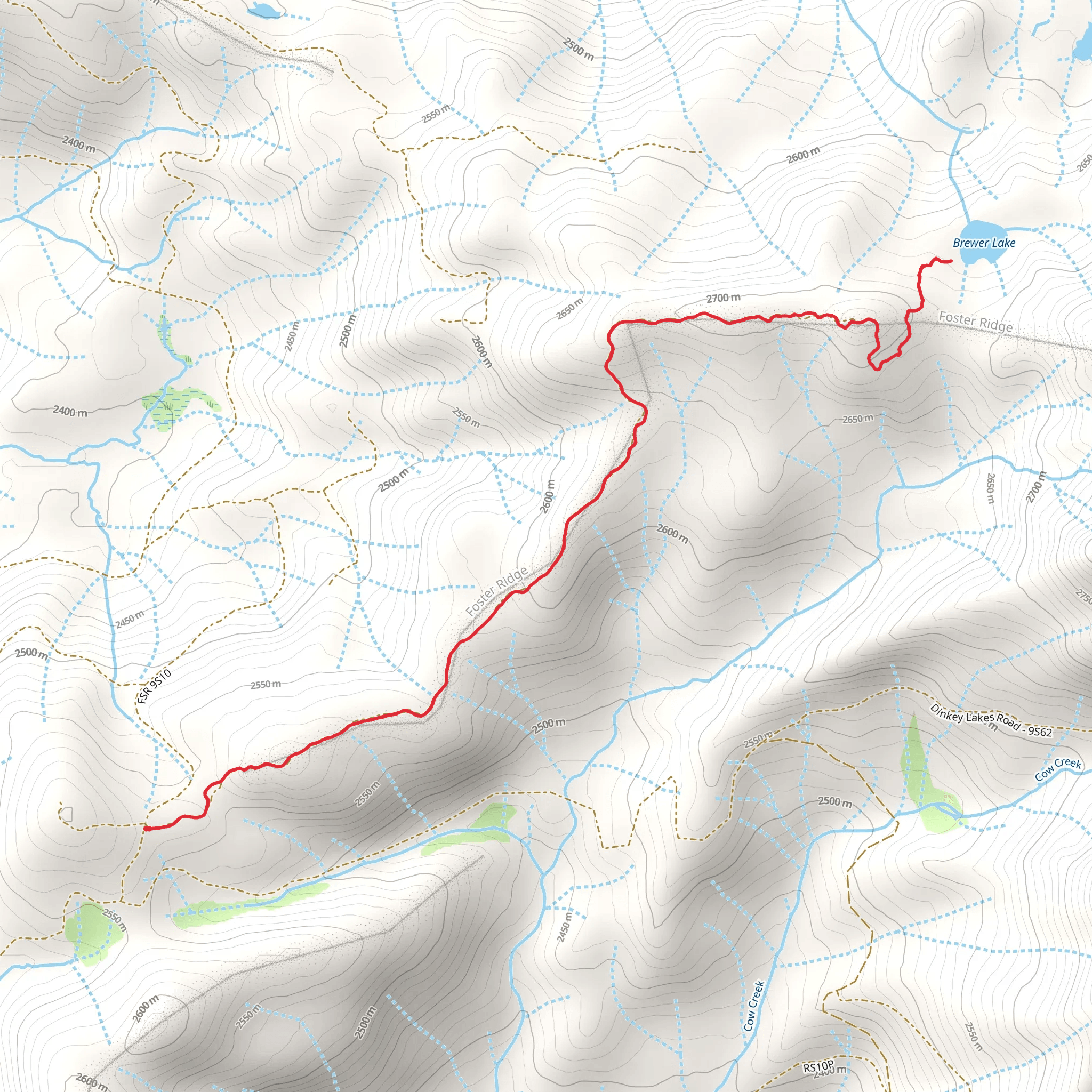 Brewer Lake Trail mobile static map