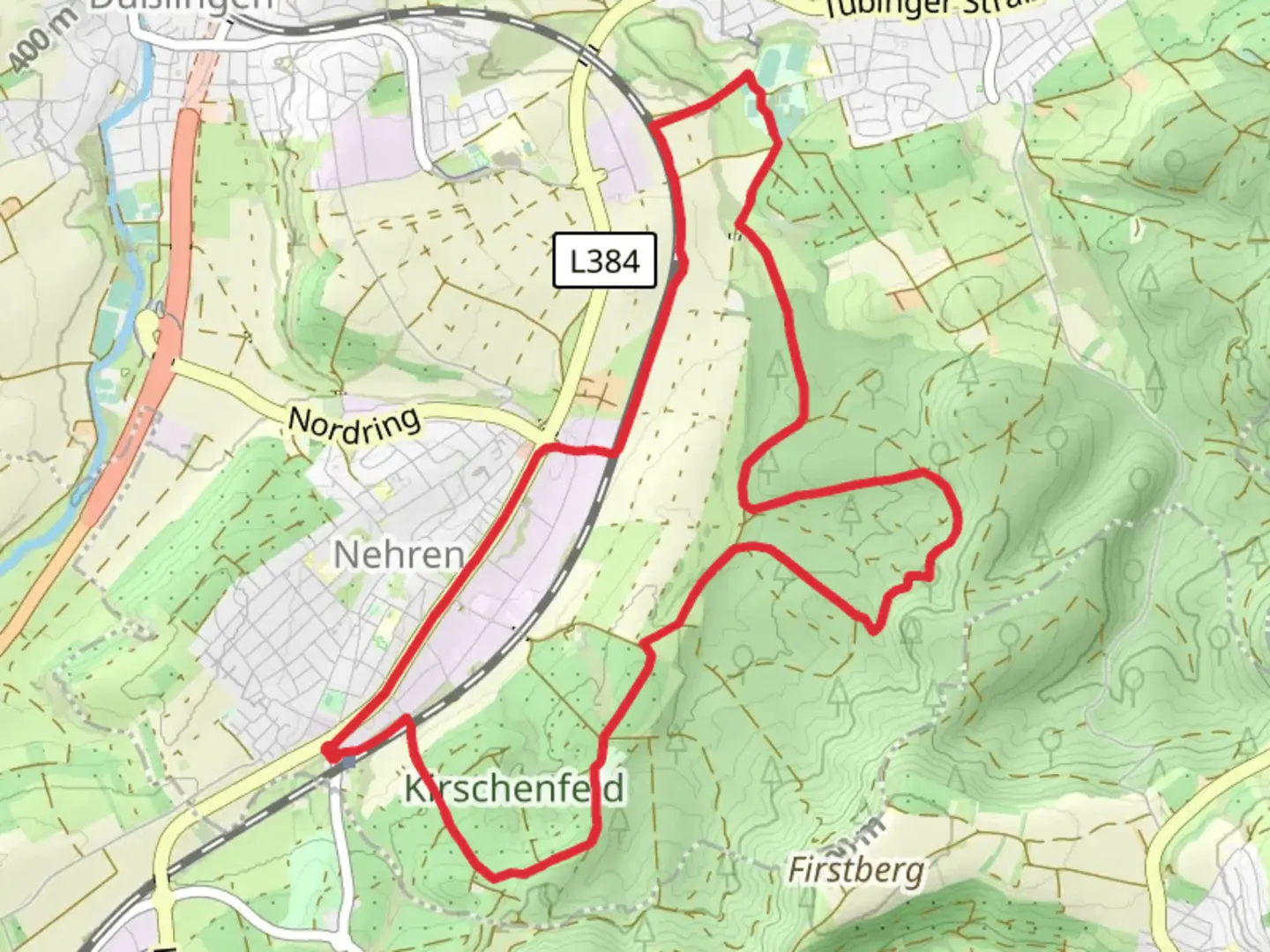 An image depicting the trail Firstwald Runde and Lindichweg and its surrounding area.