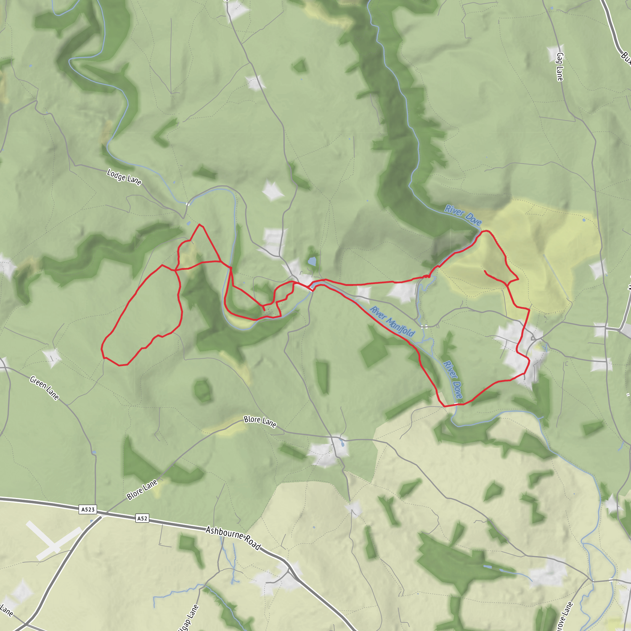 Thorpe cloud & Musden Low mobile static map
