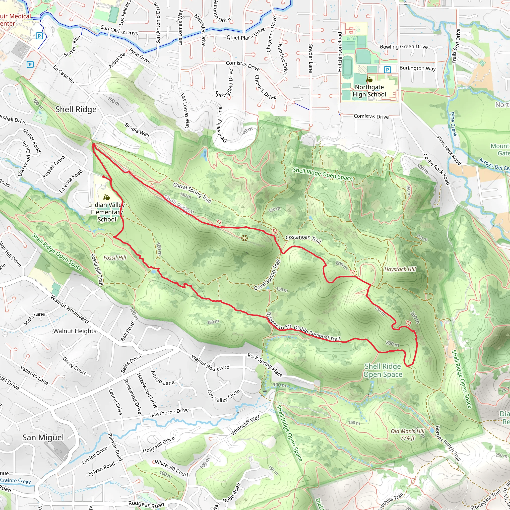 Ridge Top and Indian Creek Loop Trail mobile static map
