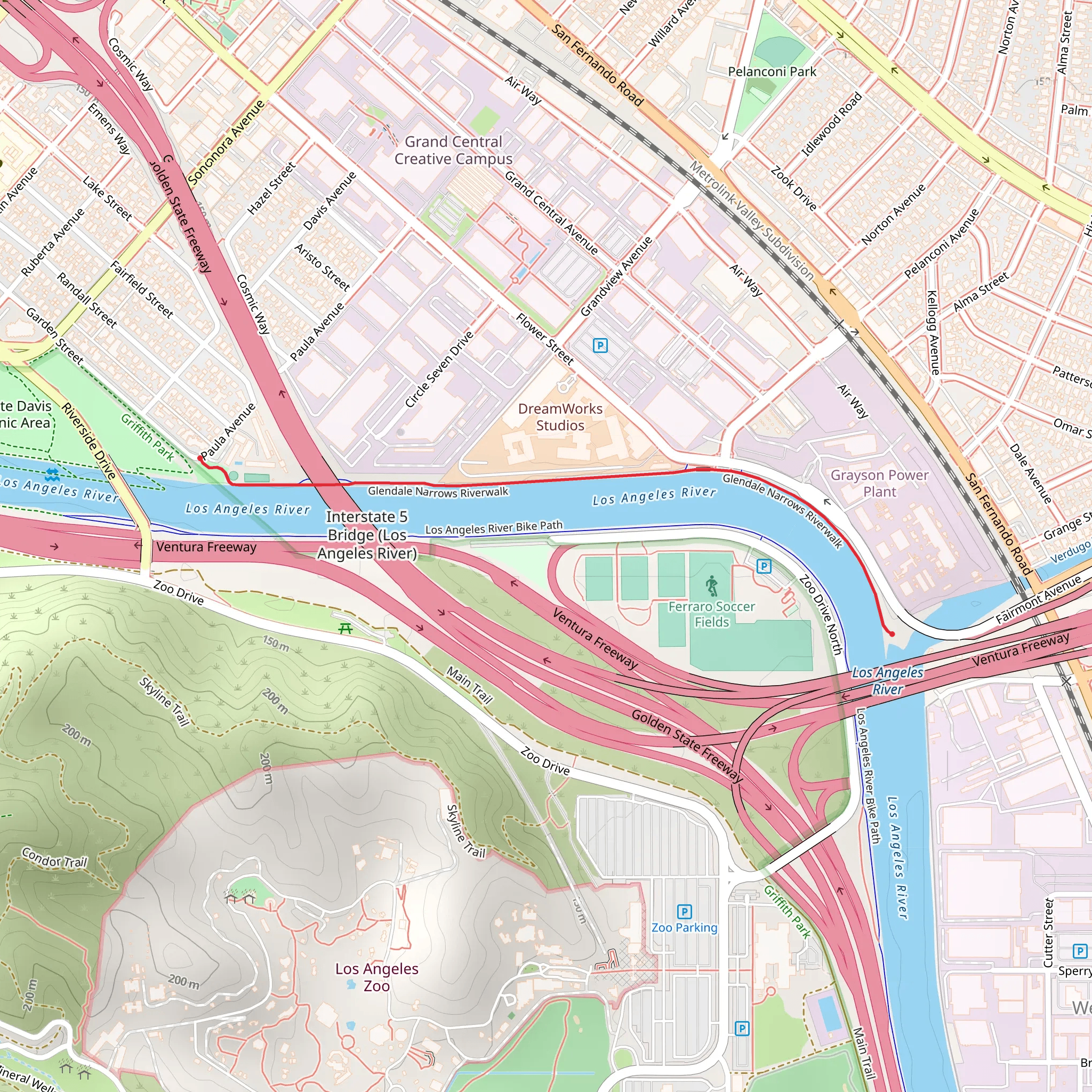 Glendale Narrows Riverwalk mobile static map