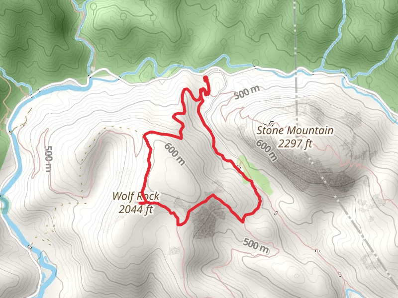 Stone Mountain Trail and Wolf Rock Trail