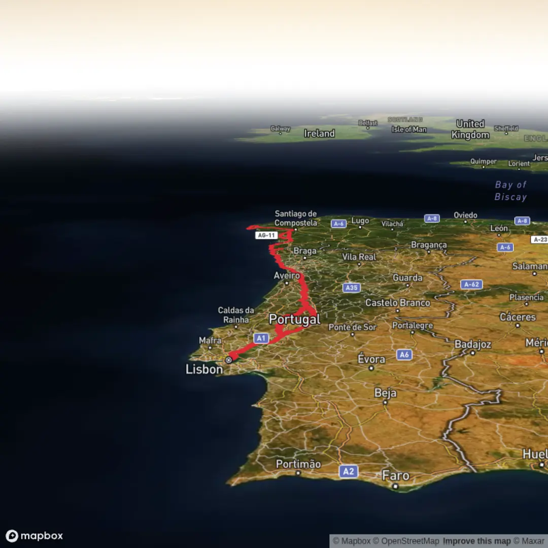 An image depicting the trail Coastal Route - Portuguese Camino and its surrounding area.