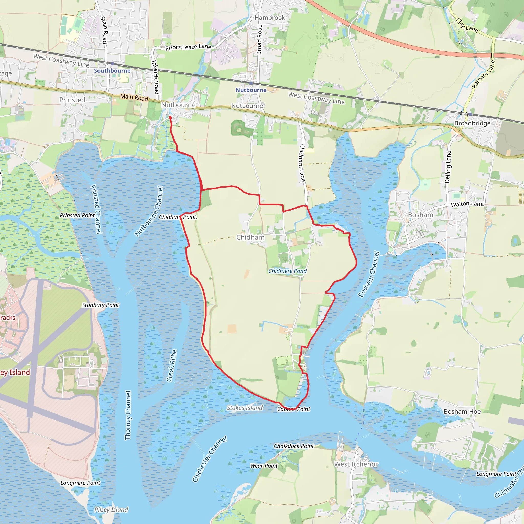 Chichester Harbour Loop mobile static map