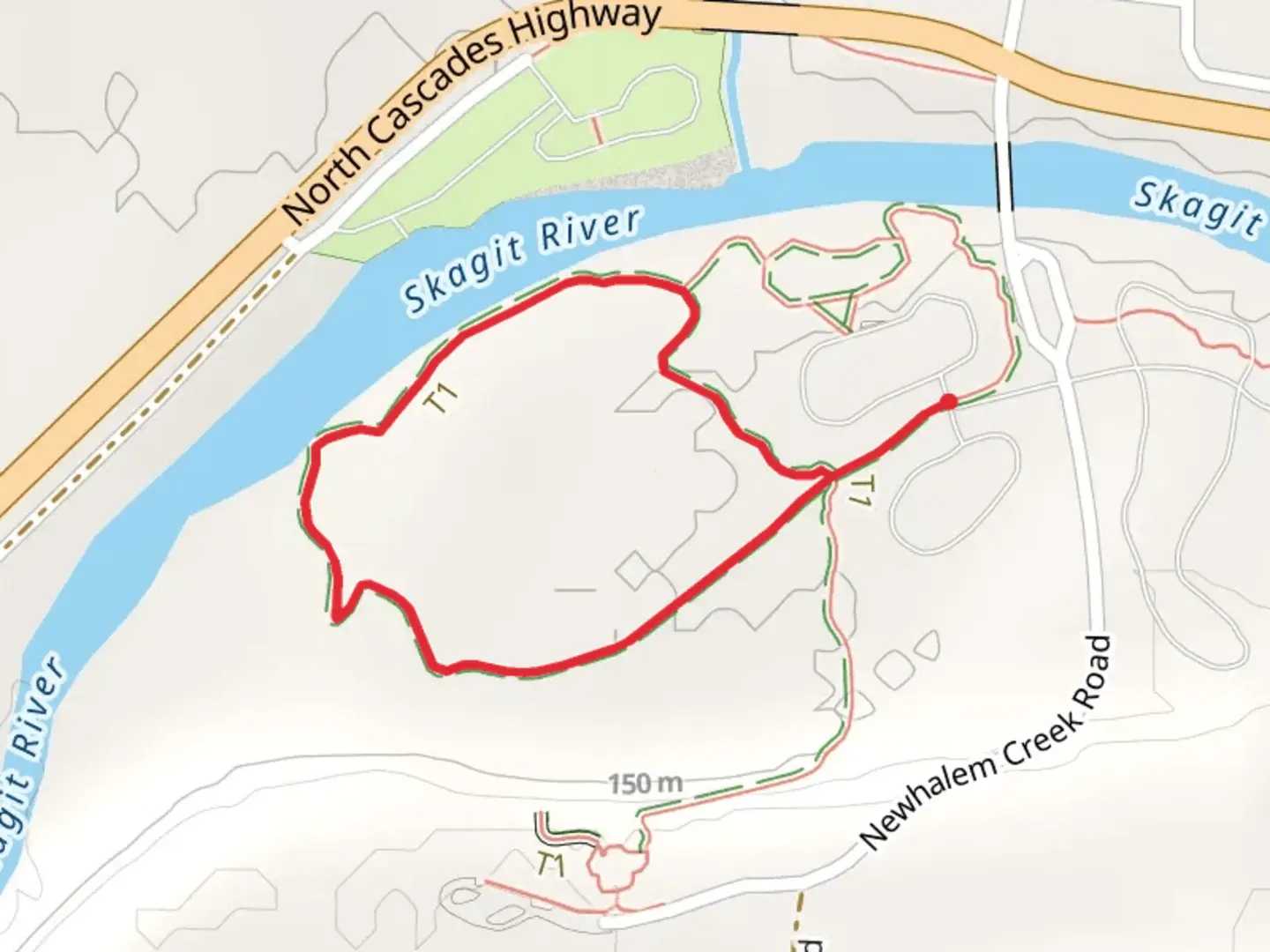 An image depicting the trail River Loop Trail and its surrounding area.