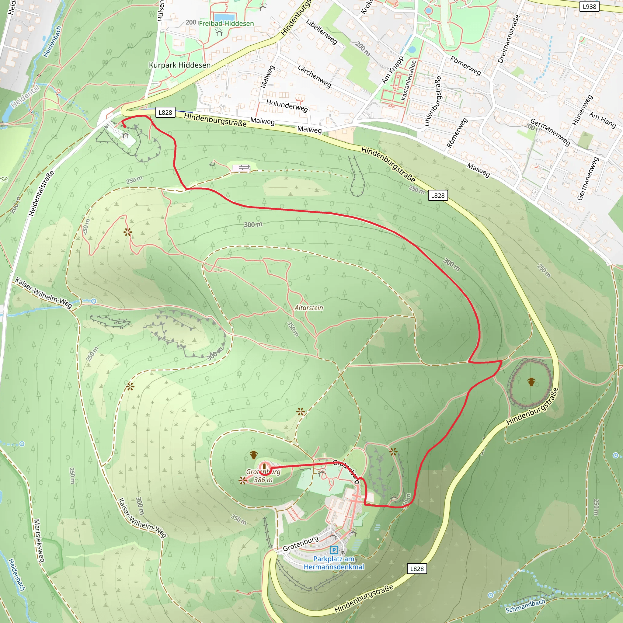 Grotenburg via Hermann Heidental Route mobile static map