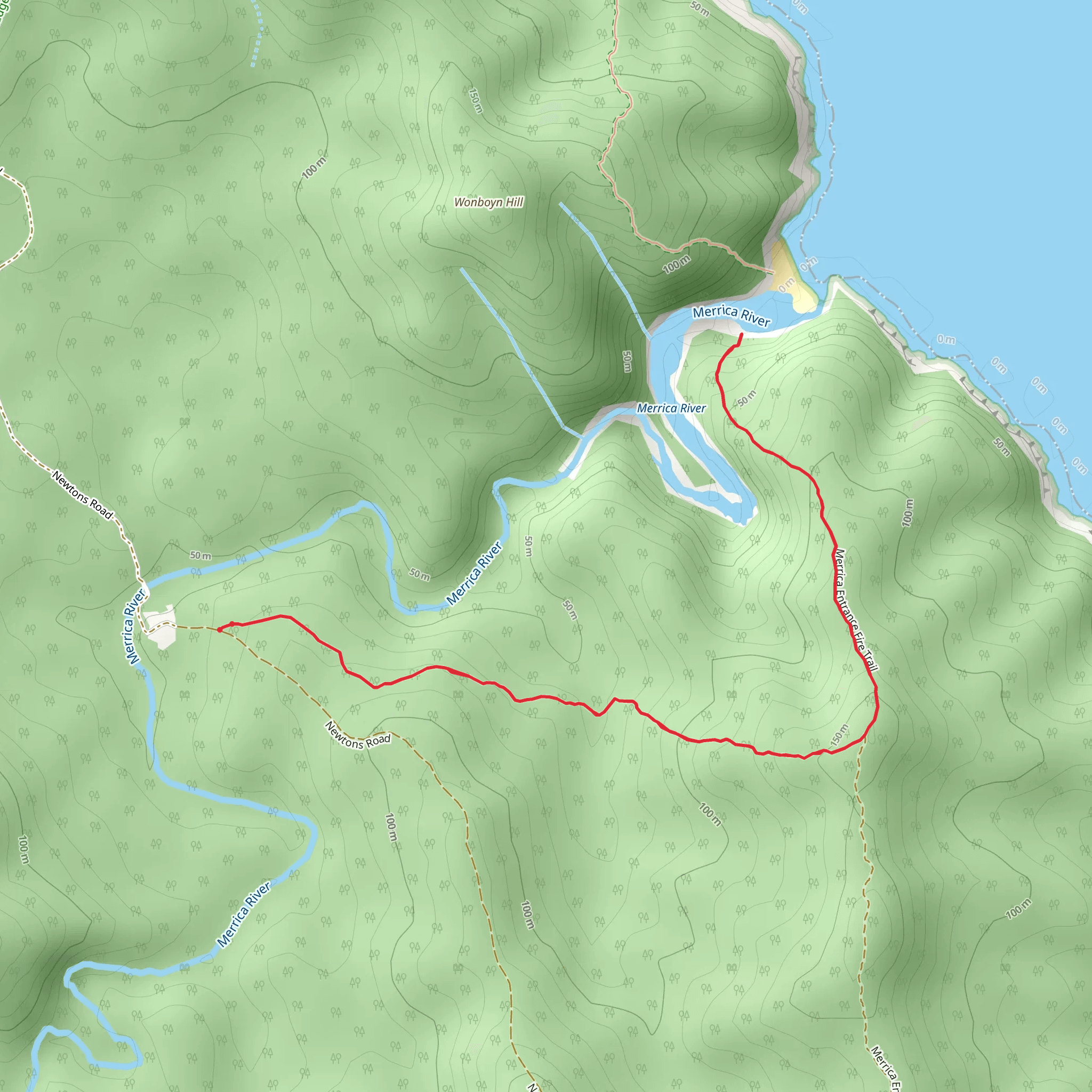 Merrica River Nature Trail mobile static map