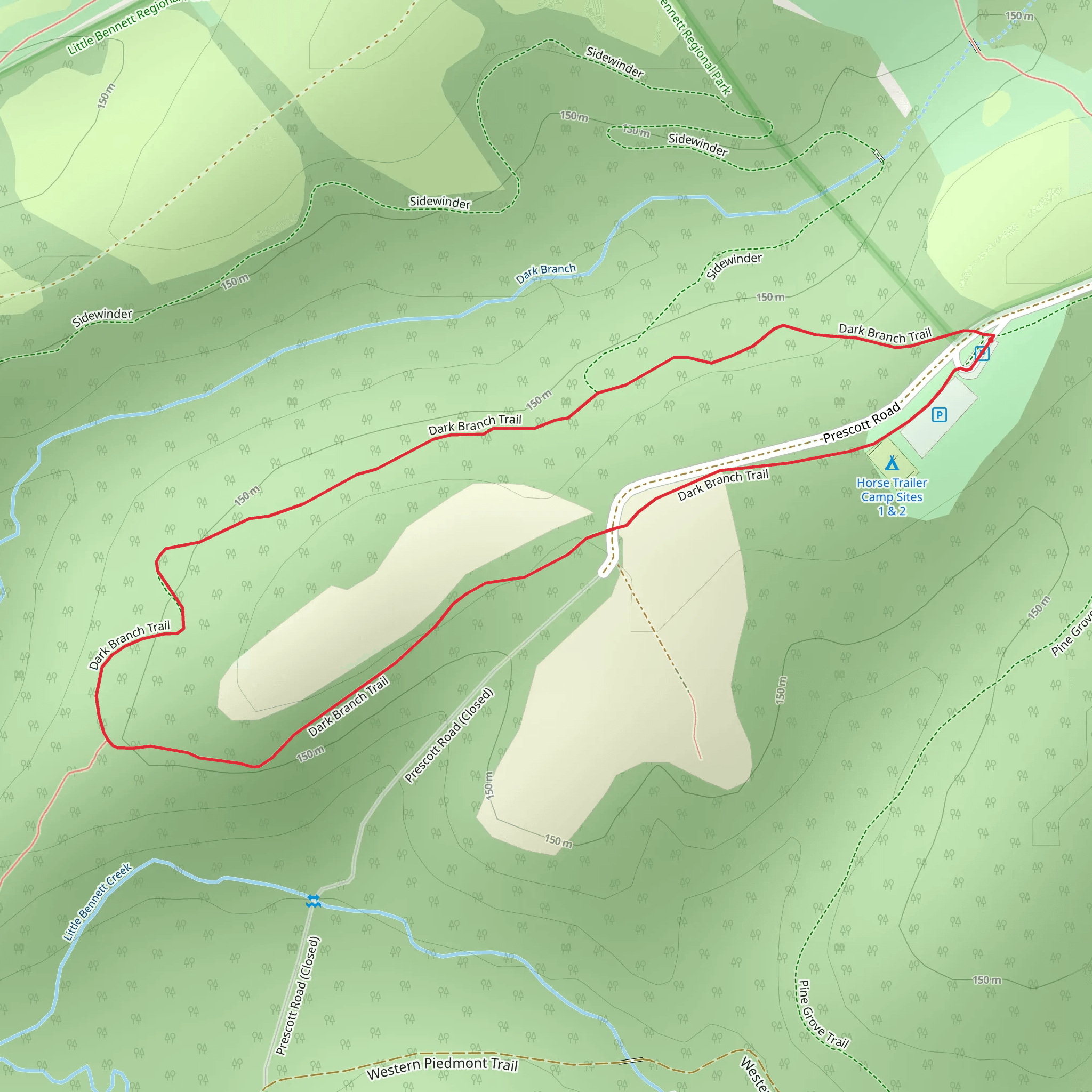 Dark Branch Loop Trail mobile static map