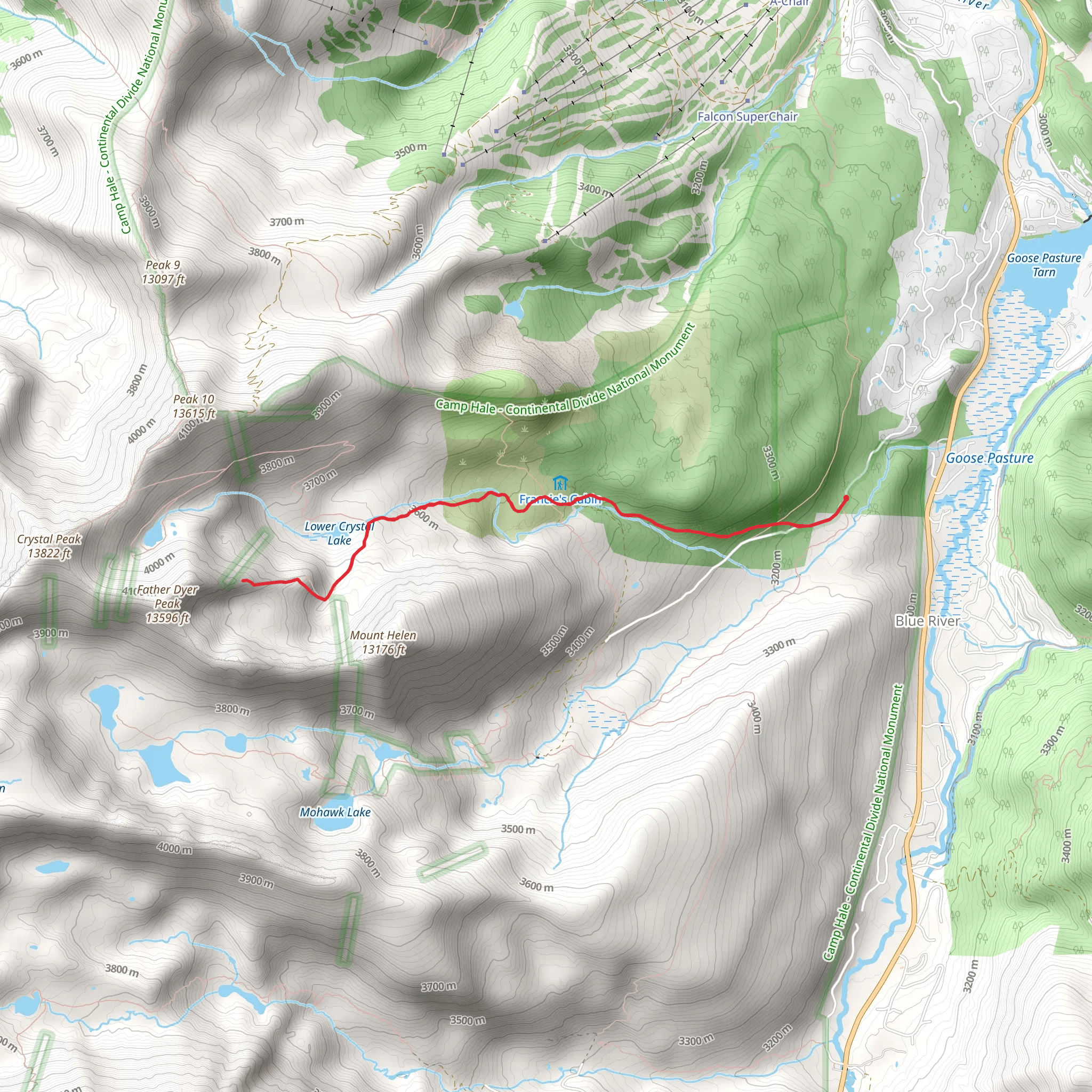 Lower Crystal Creek and Lake mobile static map
