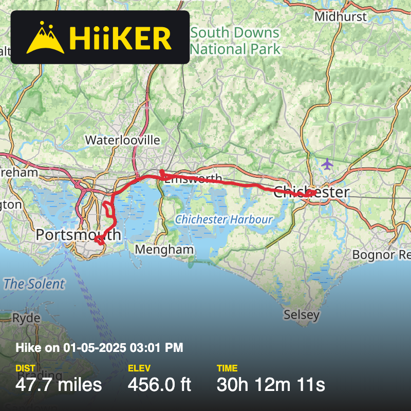 A map preview of the recording Hike on 01-05-2025 03:01 PM.