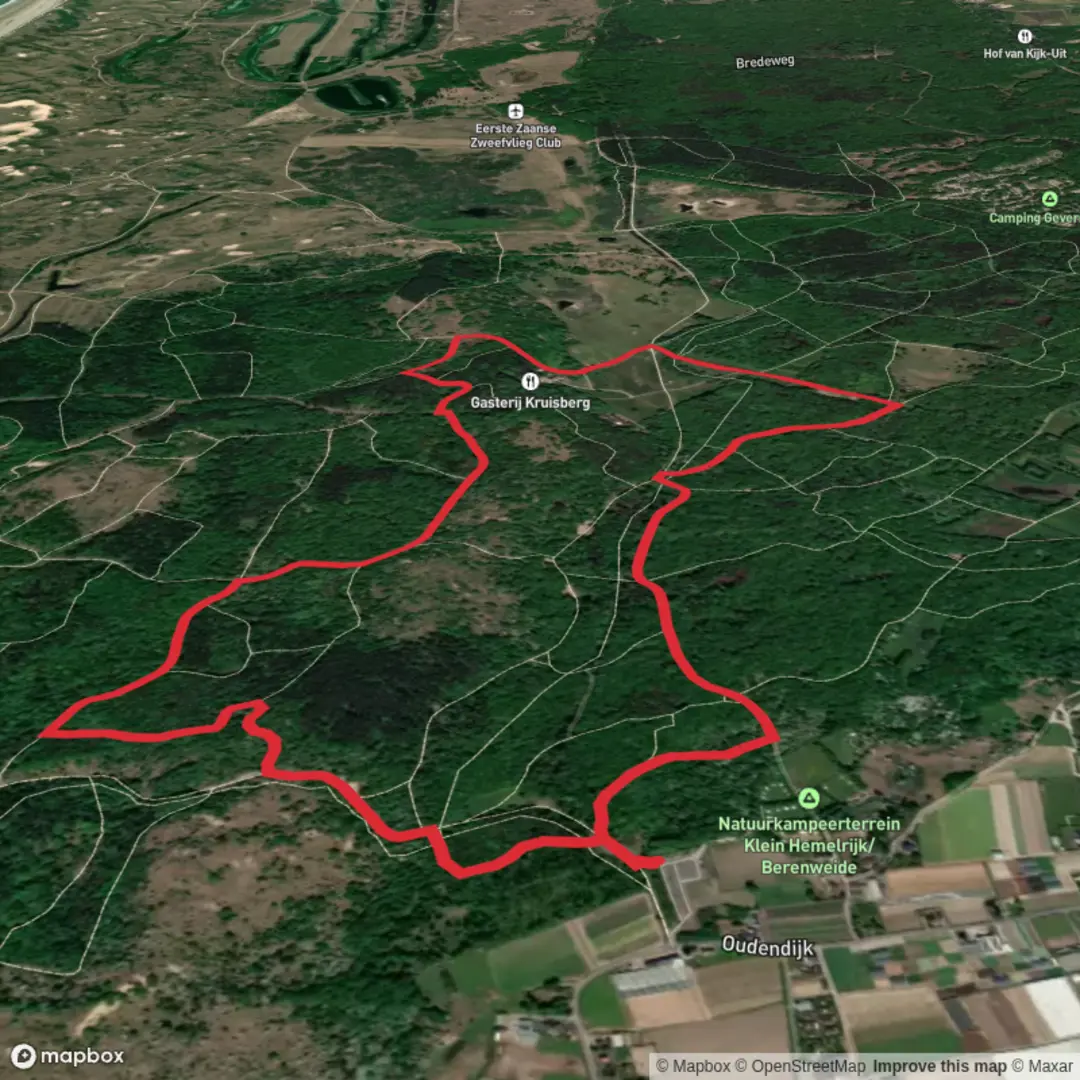 An image depicting the trail Kruisberg and Spaarpot Loop and its surrounding area.