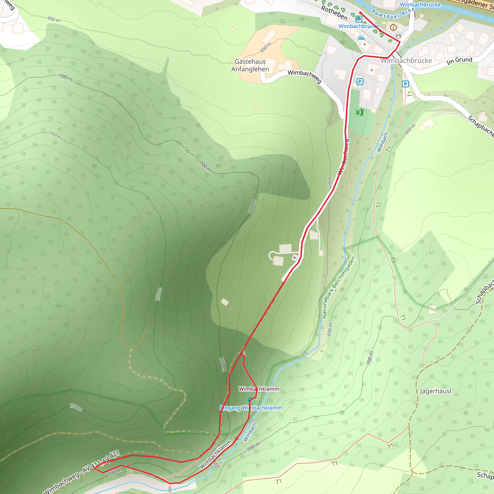 Wimbachklamm Loop via AV Weg 411 mobile static map